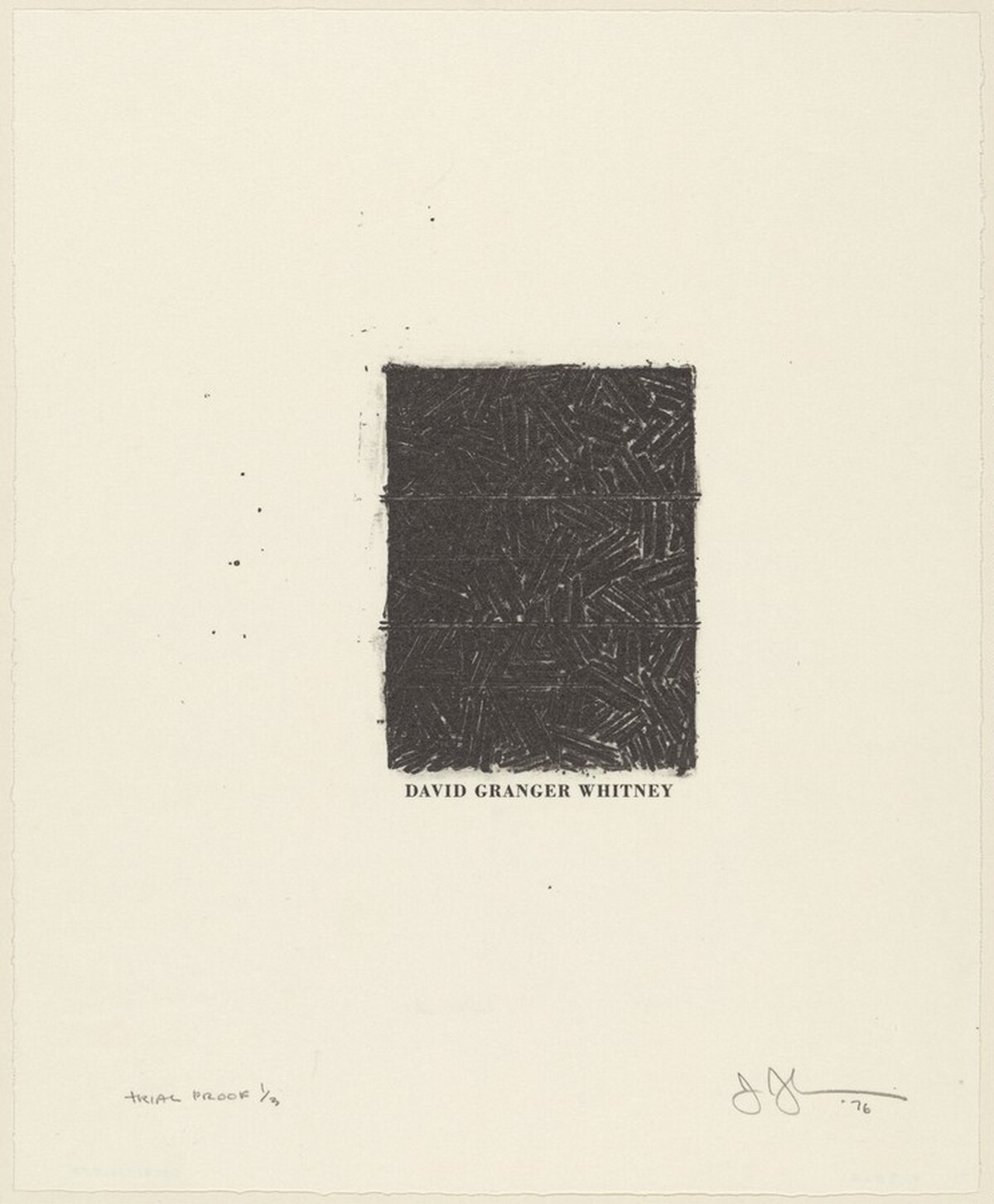 Bookplate for David Grainger Whitney [trial proof] by Jasper Johns