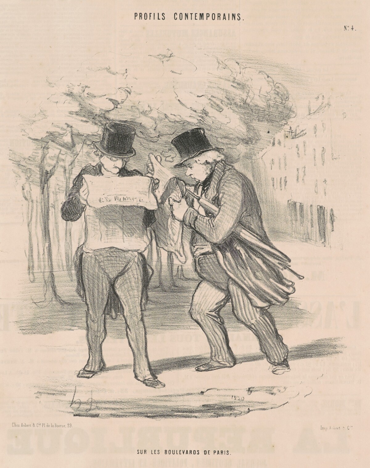 Sur les boulevards de Paris by Honoré Daumier