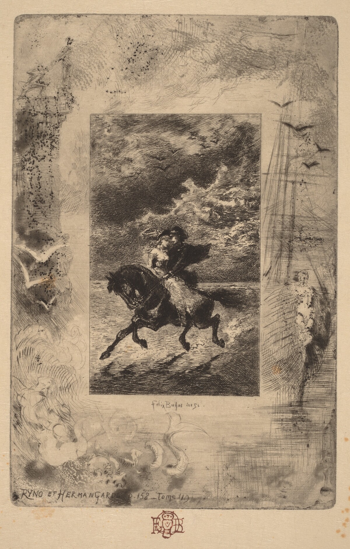 Ryno et Hermangarde (Ryno and Hermangarde) by Félix-Hilaire Buhot