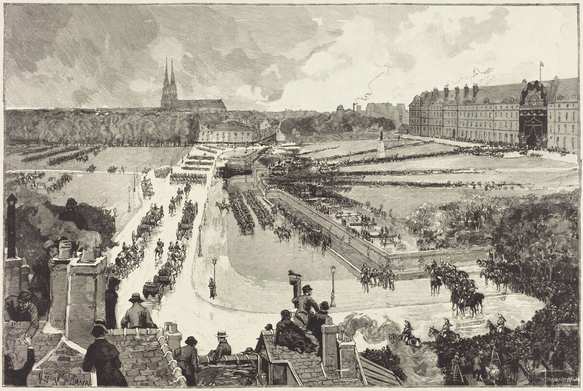 Les Honneurs militaires rendus à la Depouille mortelle de L'Amiral Courbet by Auguste Lepère and Louis Tinayre