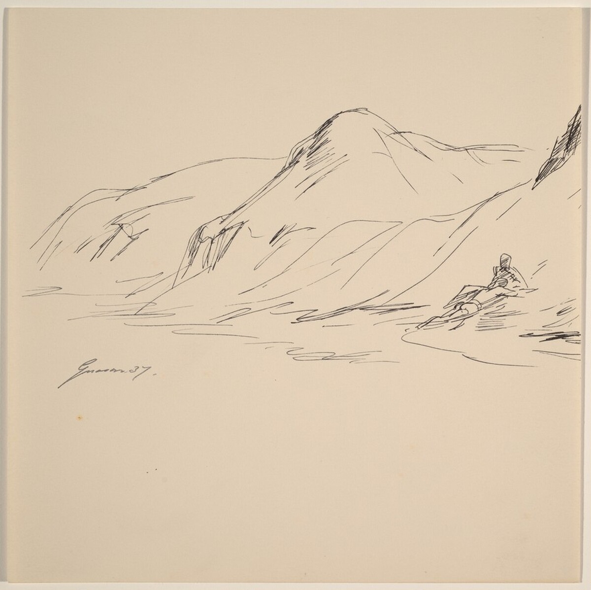 Two People on Sand Dunes by Donald Carlisle Greason