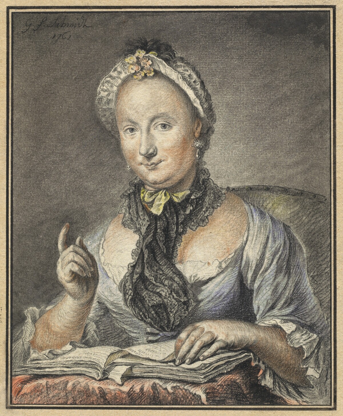 The Artist's Wife with a Book by Georg Friedrich Schmidt