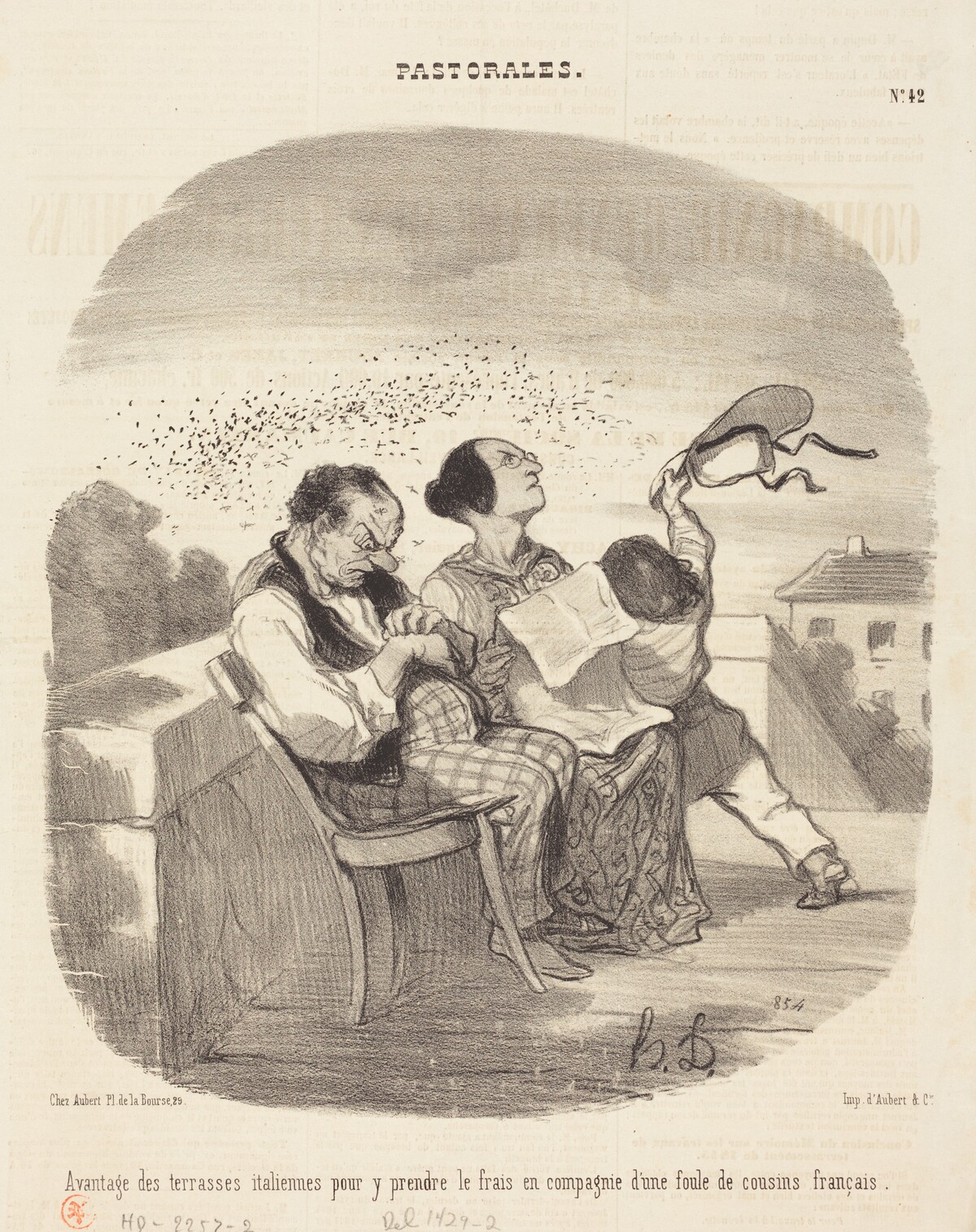 Avantages des terrasses italiennes... by Honoré Daumier