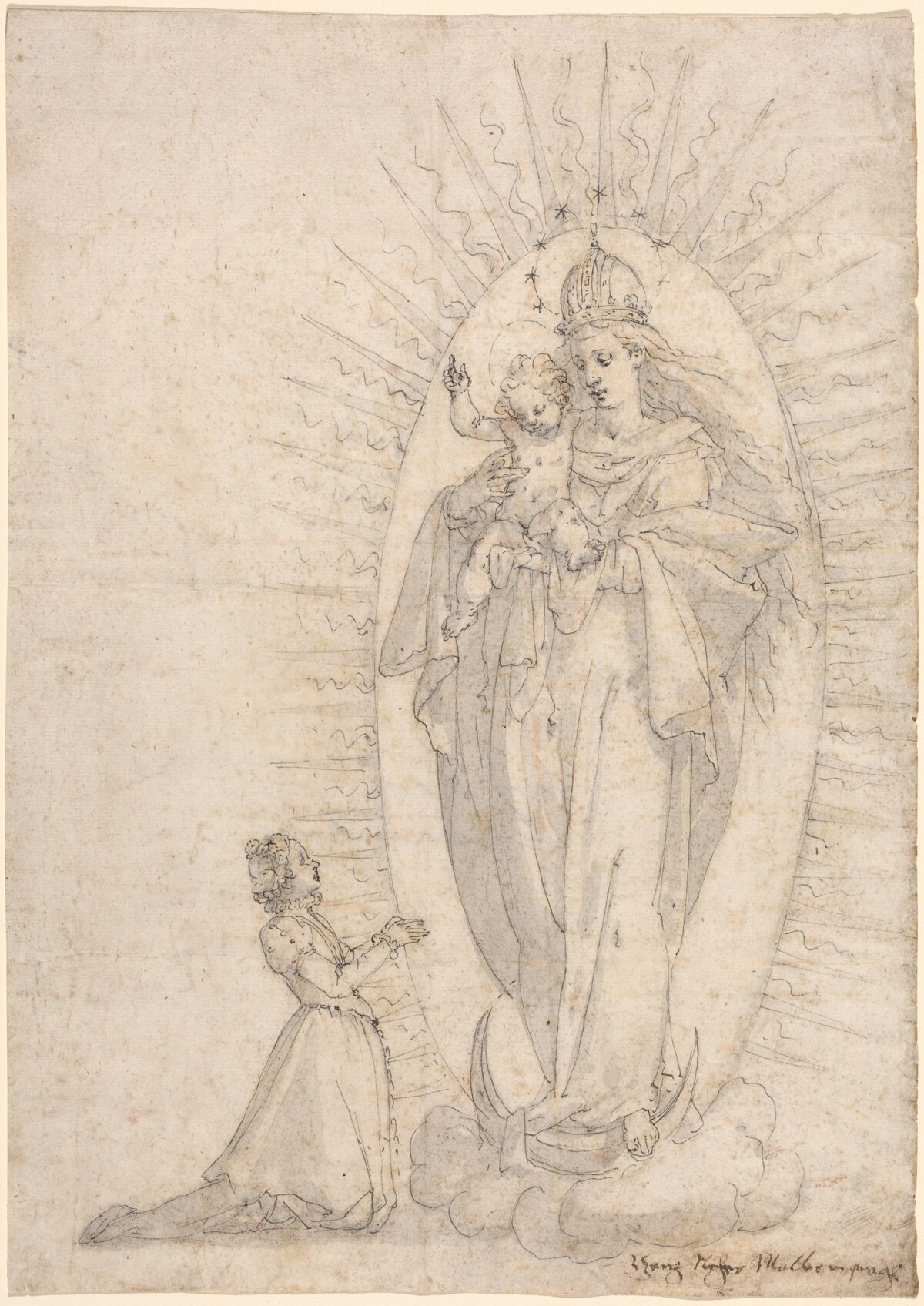 Madonna and Child Appearing to a Supplicant by Georg Neher