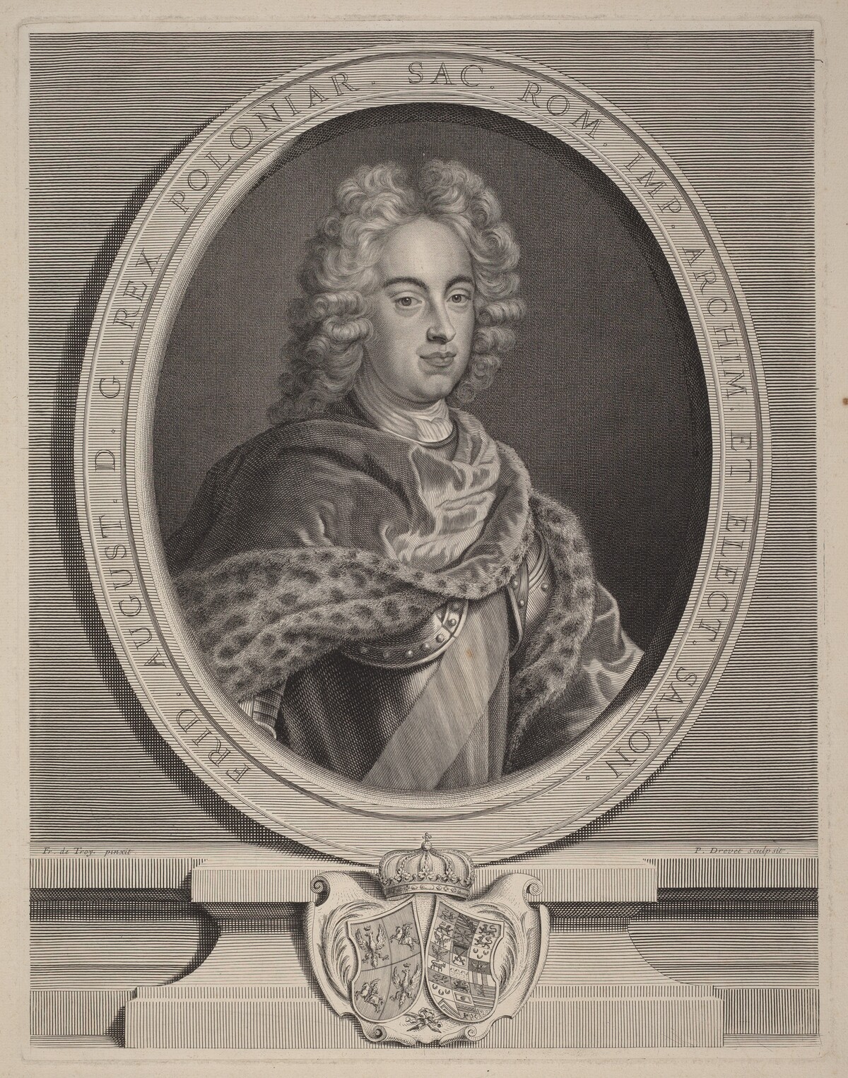 Frédéric Auguste III, roi de Pologne by Pierre Drevet, after François de Troy