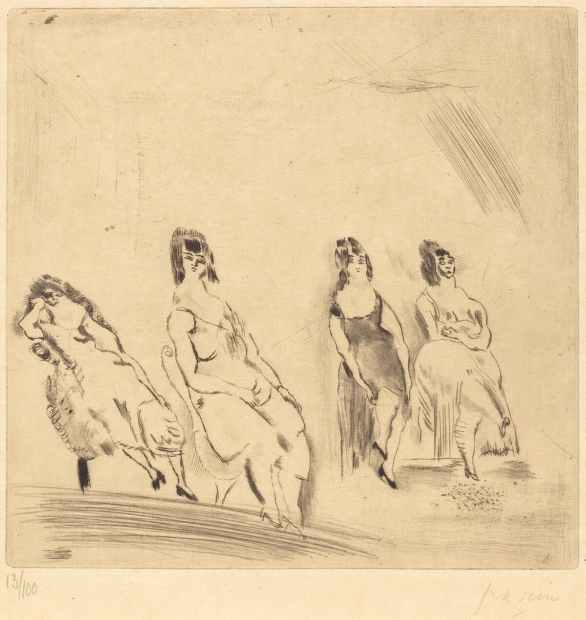 Une, Deux, Trois, Quatre Dames by Jules Pascin