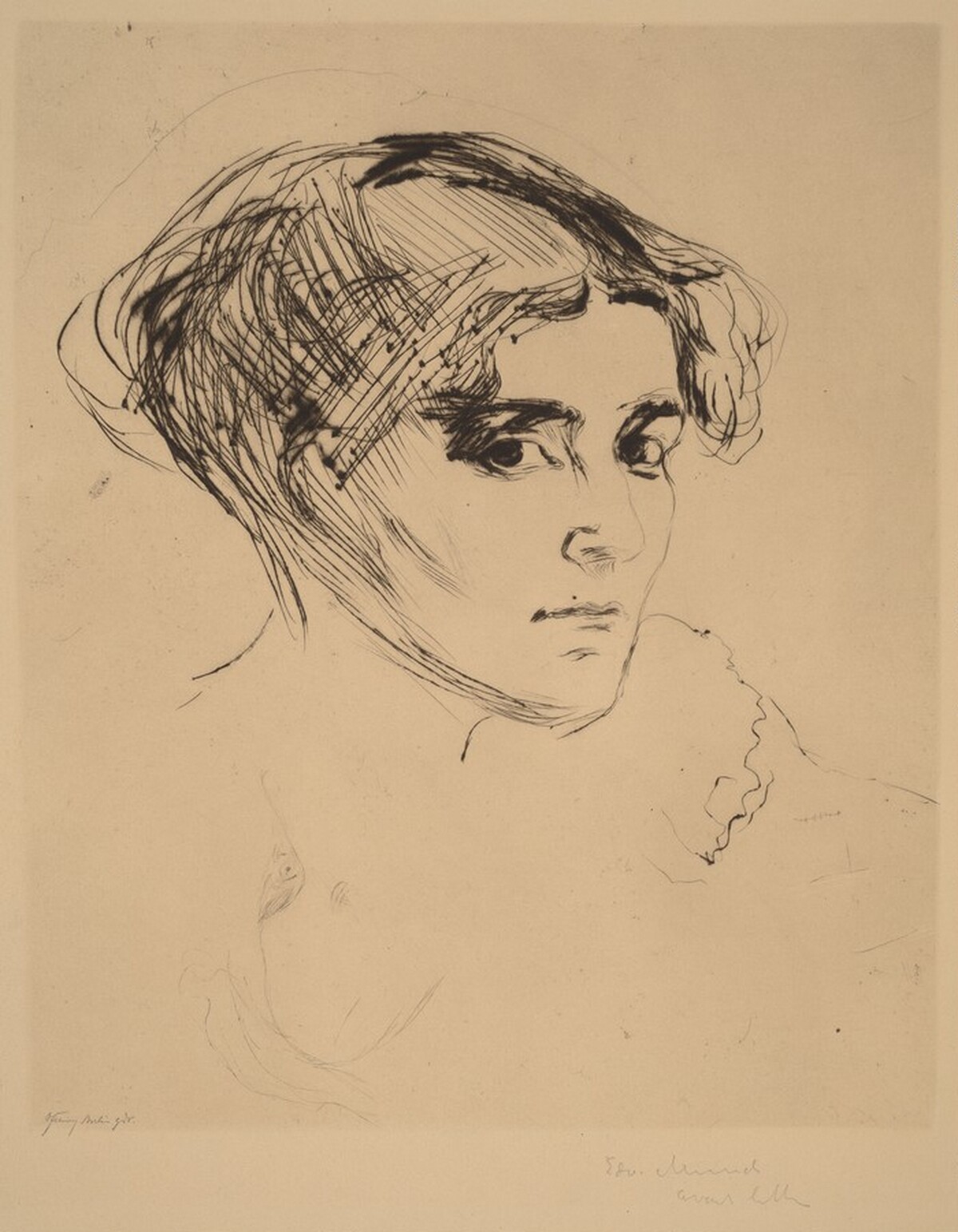 Head of a Girl (Madchenkopf) by Edvard Munch