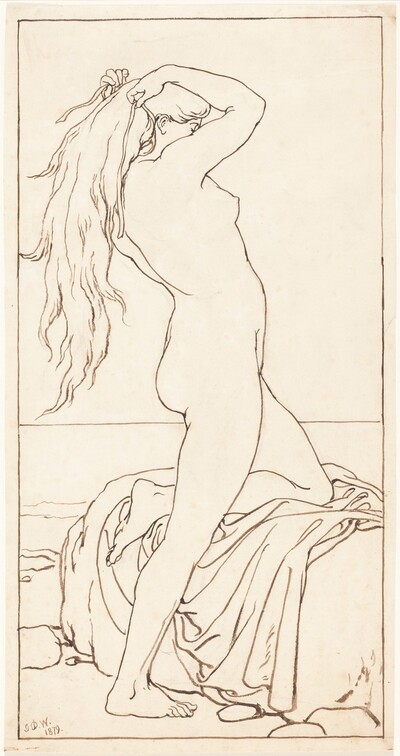 Standing Nude Binding Her Hair