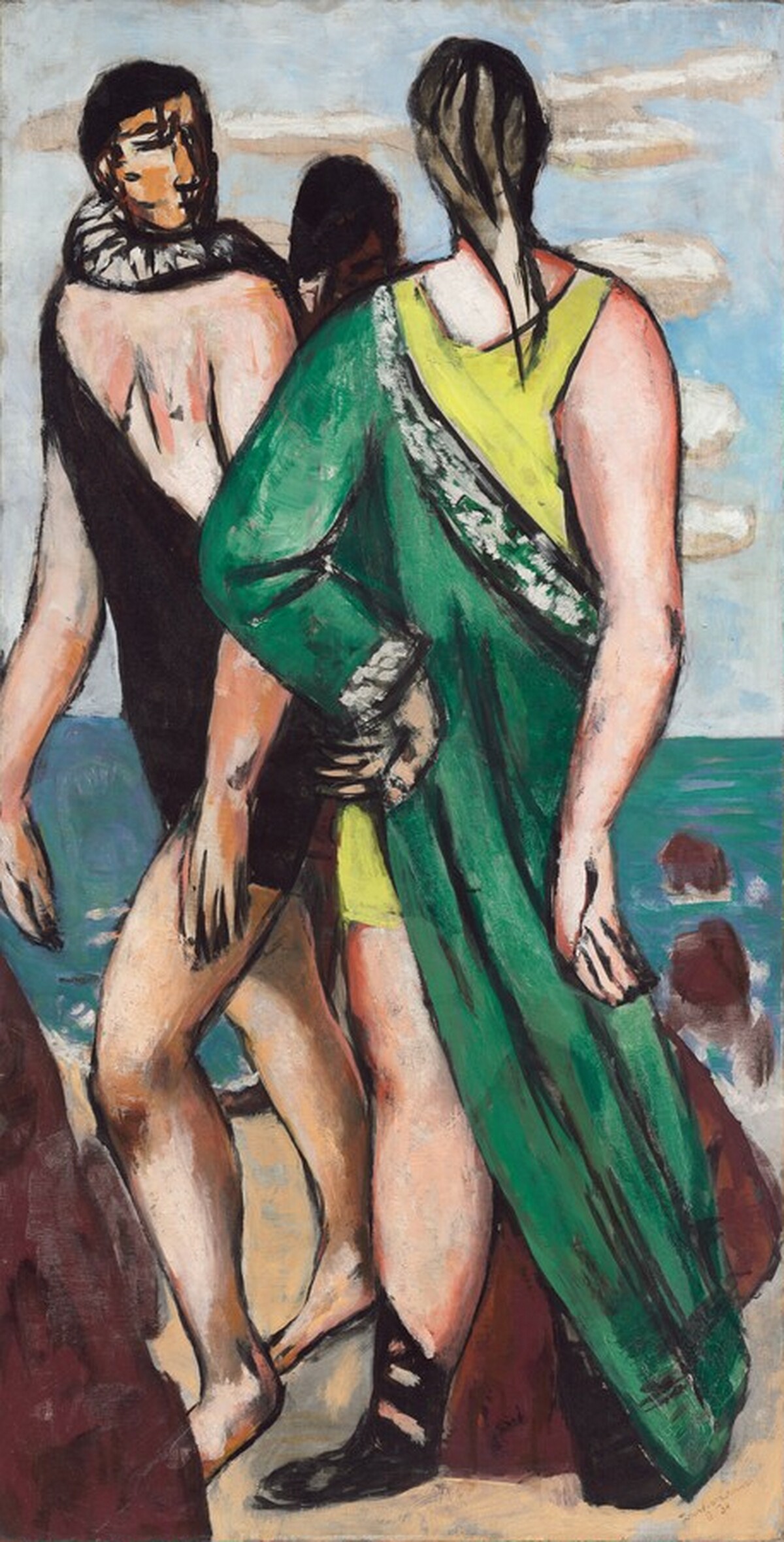 Bathing Scene (The Green Cloak) by Max Beckmann
