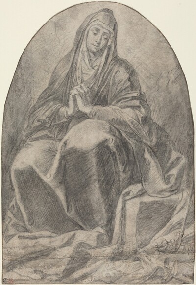 The Grieving Virgin Contemplating Instruments of the Passion