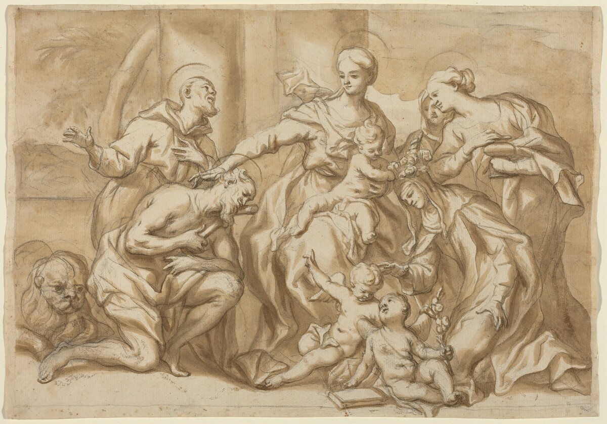 Madonna Surrounded by Saints by Domenico Piola