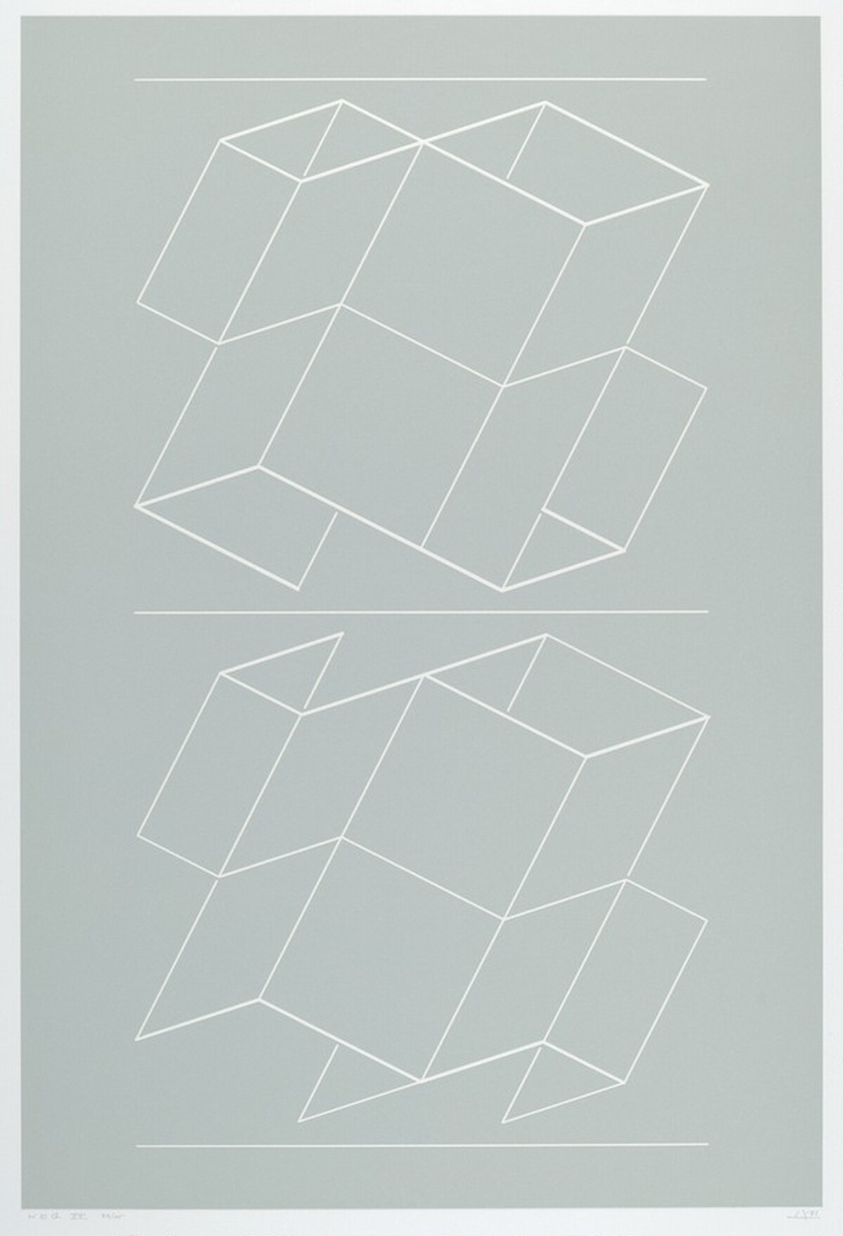 WEG VII from White Embossings on Gray by Josef Albers