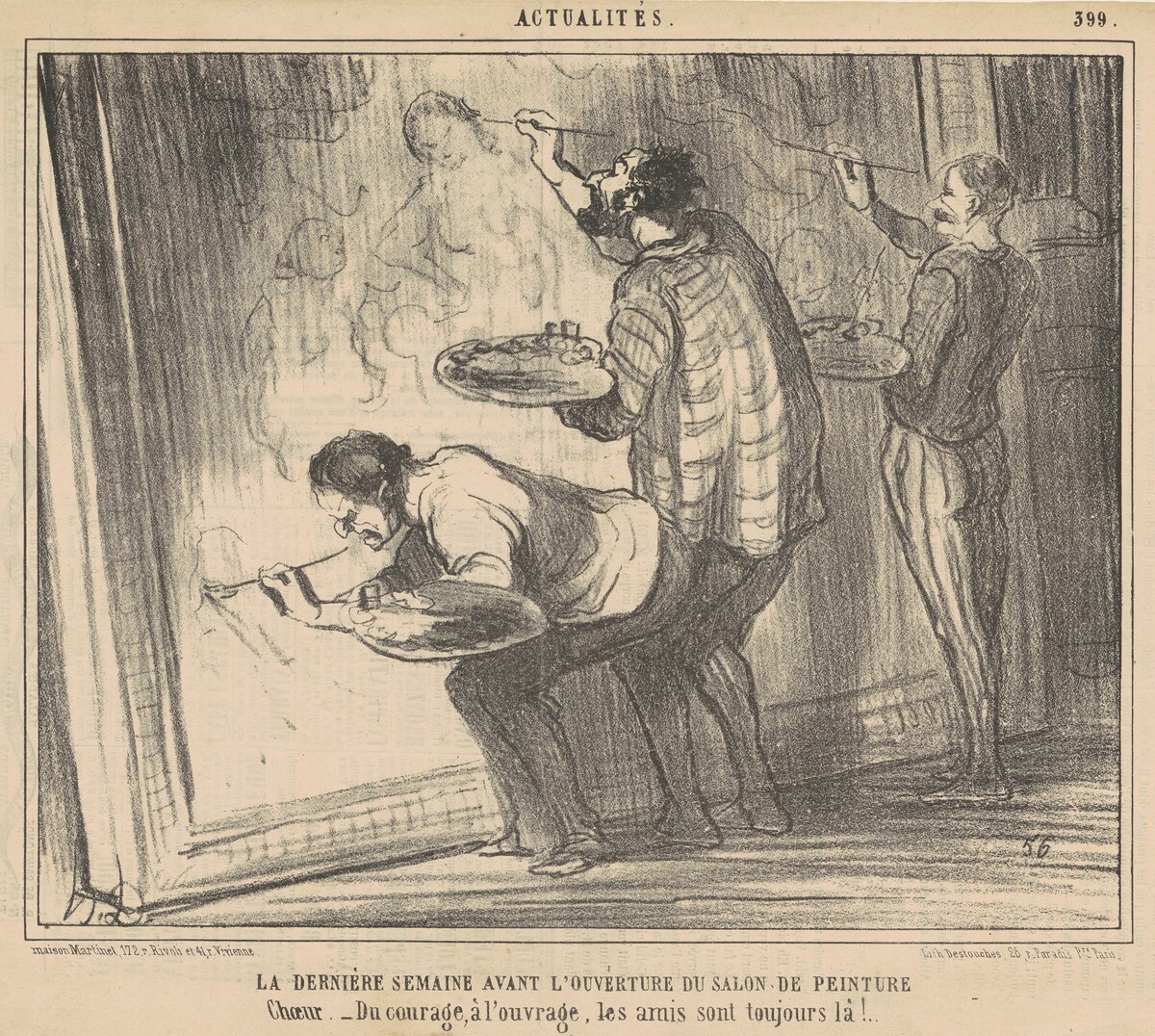 La dernière semaine avant l'ouverture du salon ... by Honoré Daumier