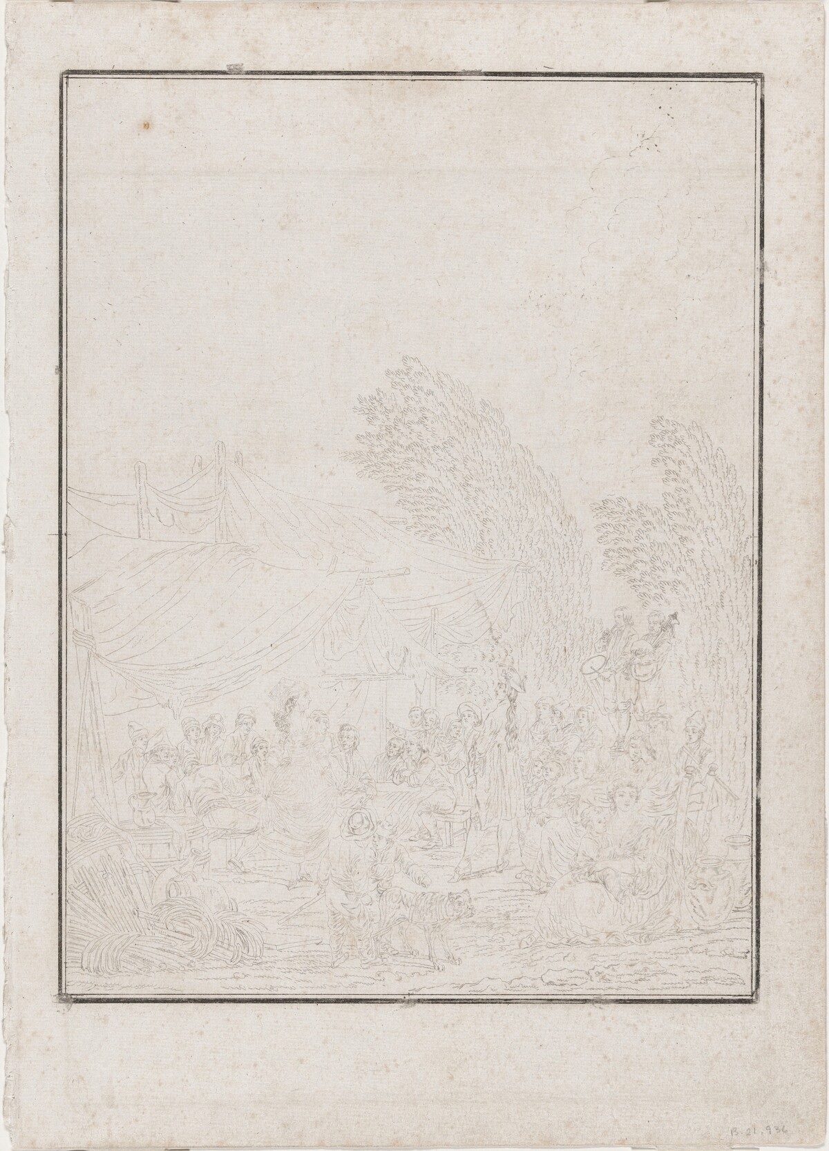 a) Noce de Village (Village Wedding); b) Noce de Village (Village Wedding) by Charles-Melchior Descourtis after Nicolas Antoine Taunay