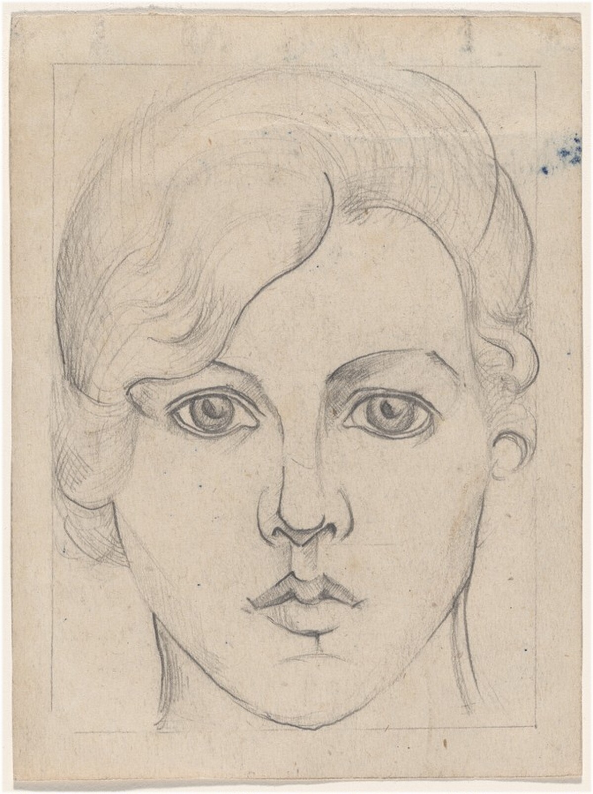 Preparatory drawing for Self-Portrait by Valentina Kulagina-Klutsis