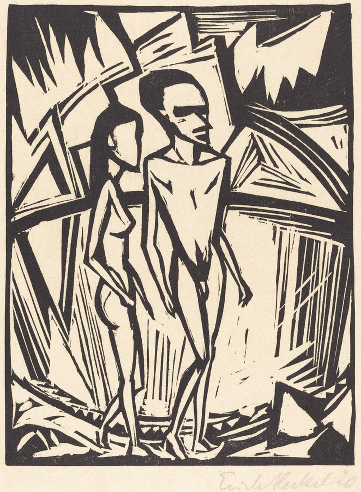 Two Figures by the Sea by Erich Heckel