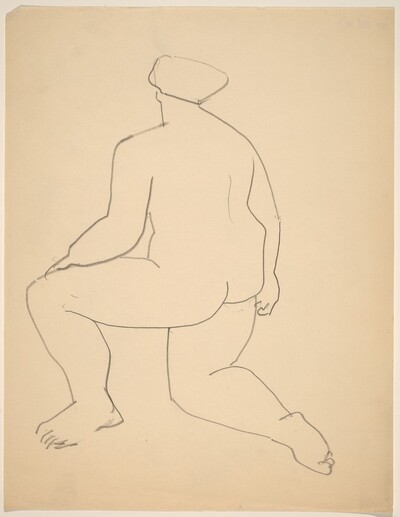 Nude Resting on One Knee, Seen from the Back