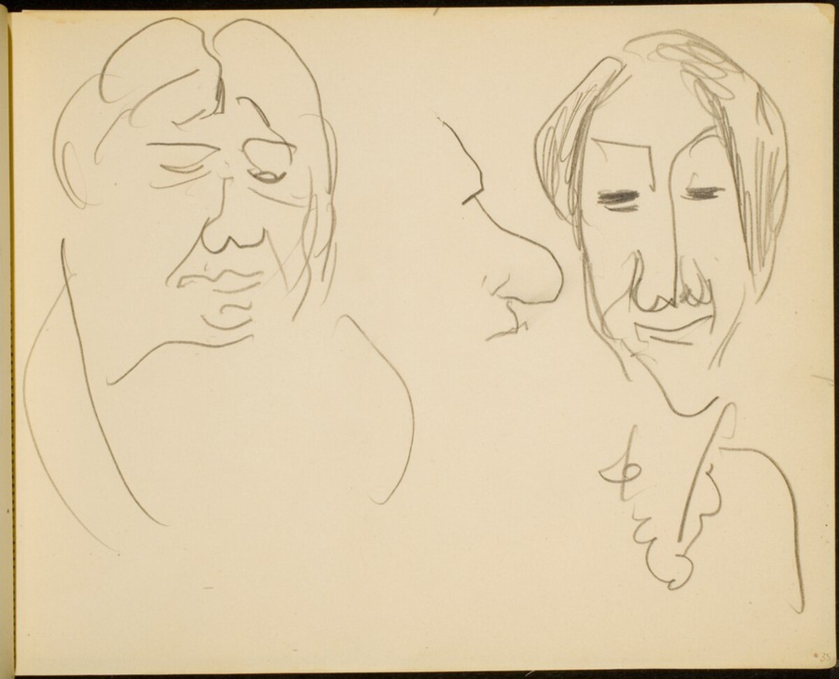 Drei Studienköpfe (Study of Three Heads) p. 35] by Max Beckmann