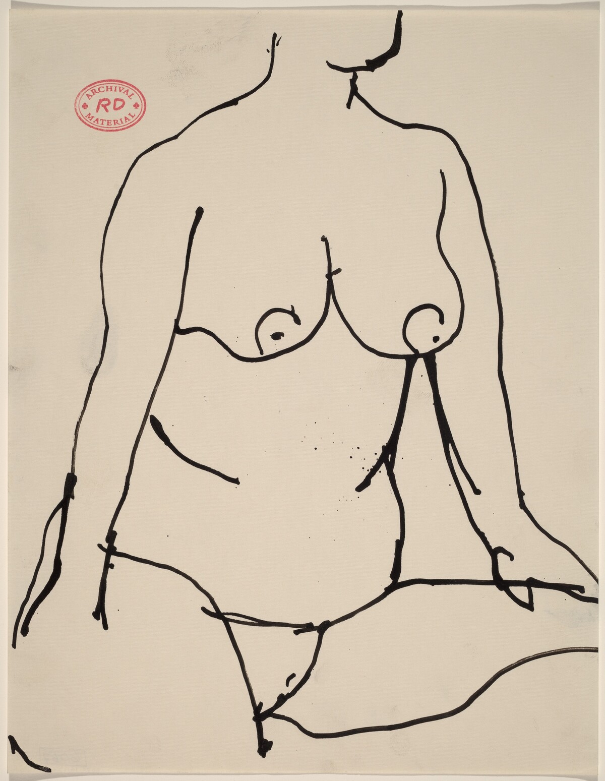 Untitled [nude seated resting her hands on her thighs] by Richard Diebenkorn