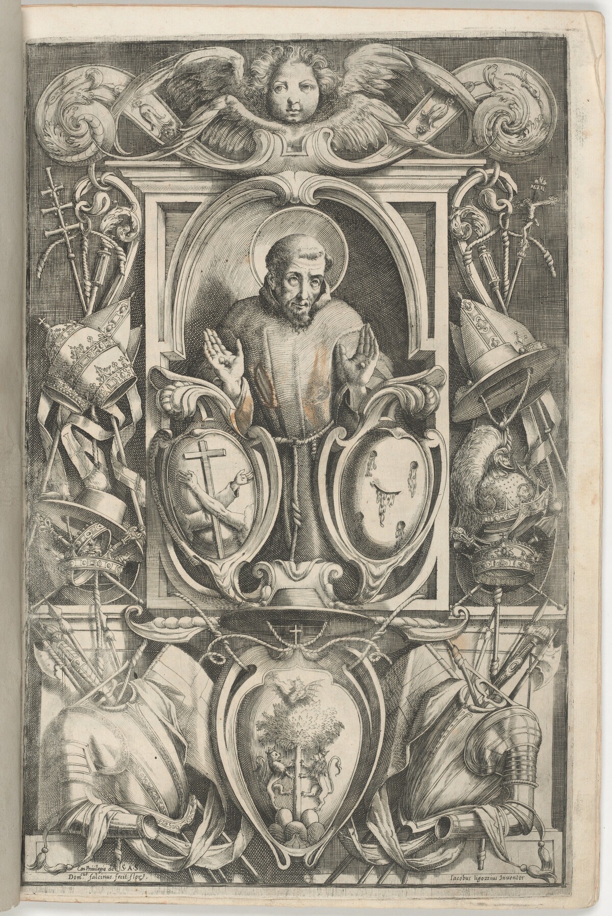 Frontispiece with Portrait of Saint Francis by Jacopo Ligozzi (artist), Domenico Falcini (engraver) , Lino Moroni (author)