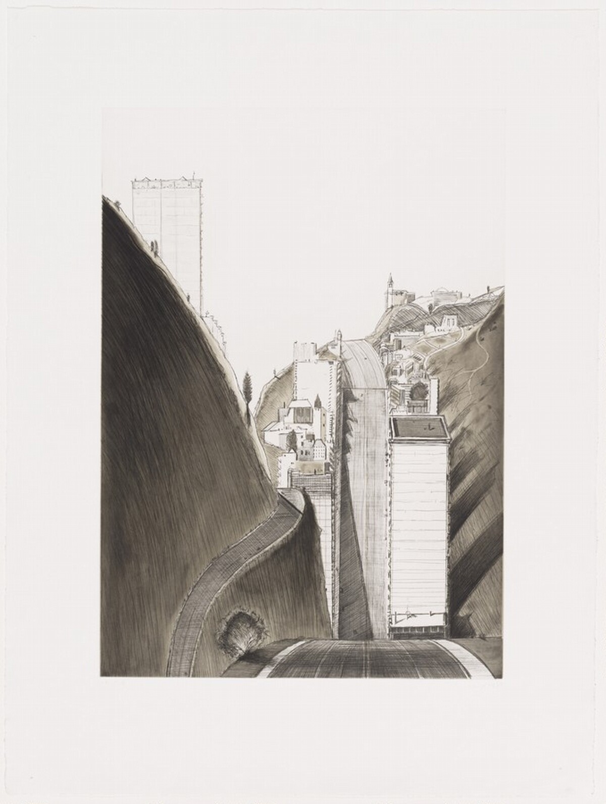 Black and White Park Place by Wayne Thiebaud