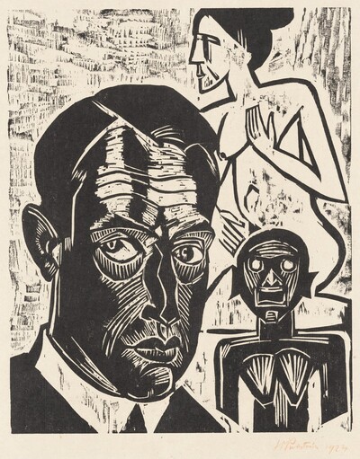 Self-Portrait in Studio (Selbstsildnis im Atelier)