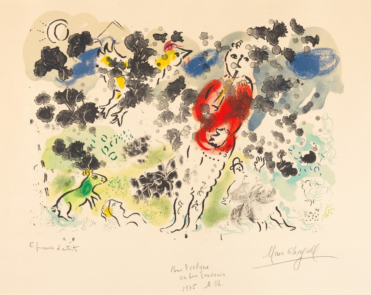 The Clown and The Flute I by Marc Chagall