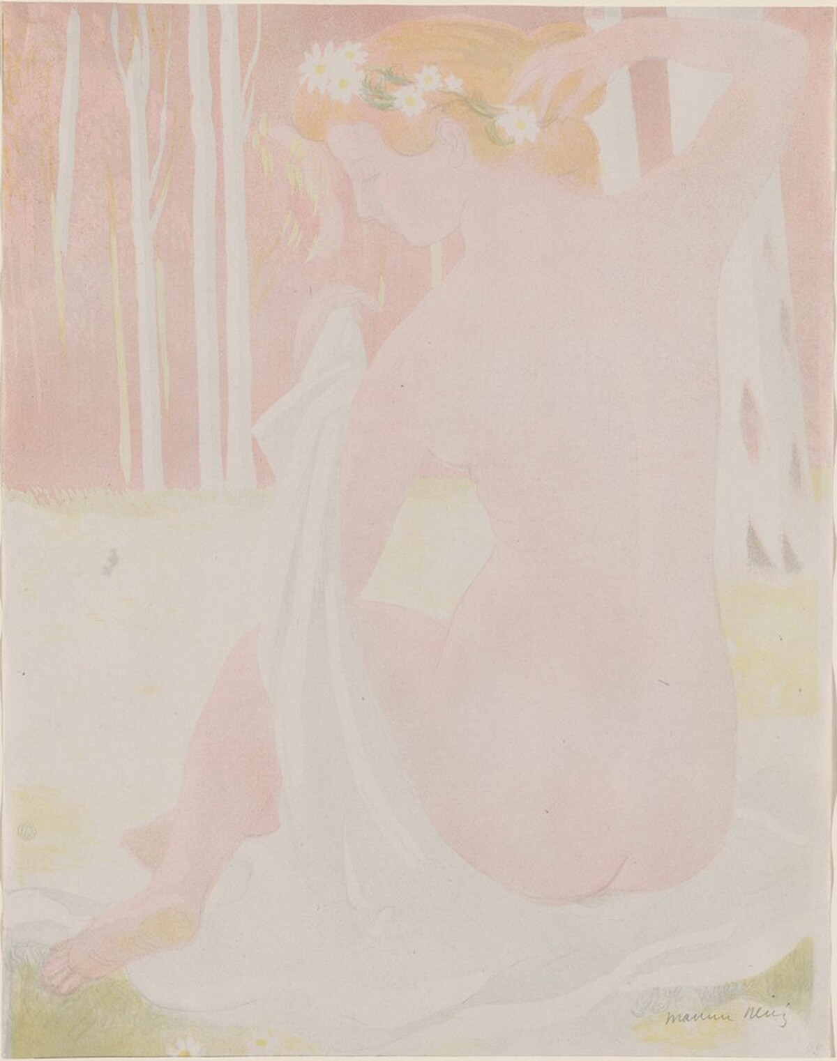 Nymph Crowned with Daisies (Nymphe couronnée de paquerettes) by Maurice Denis