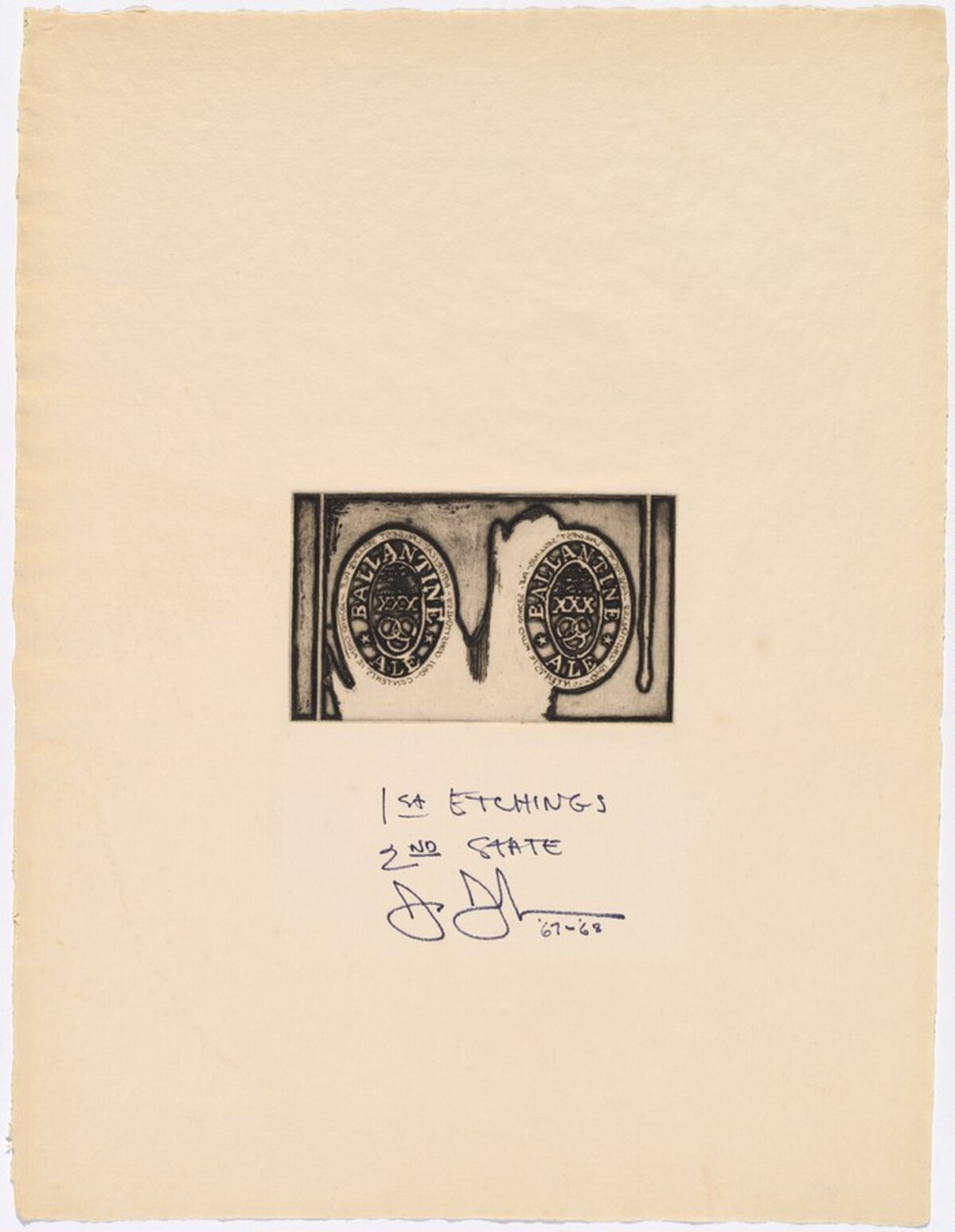 Title Page from 1st Etchings, 2nd State [trial proof] by Jasper Johns