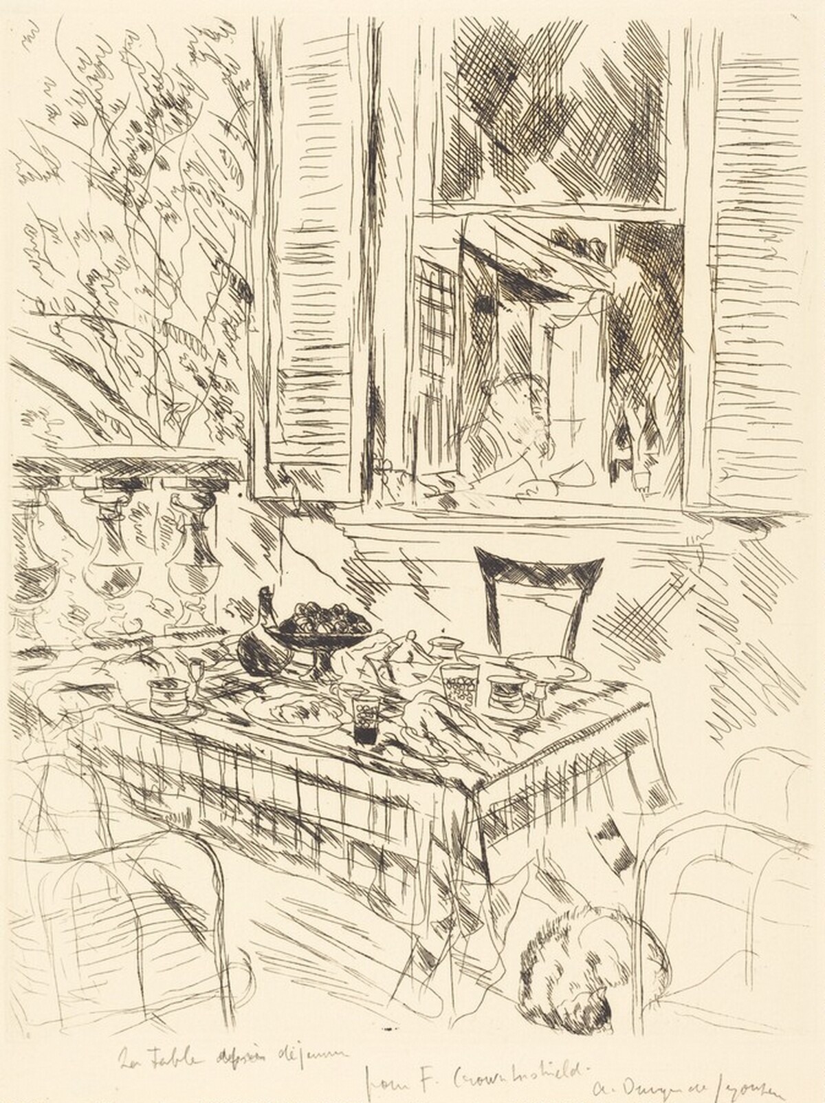 La Table apres dejeuner by André Dunoyer de Segonzac