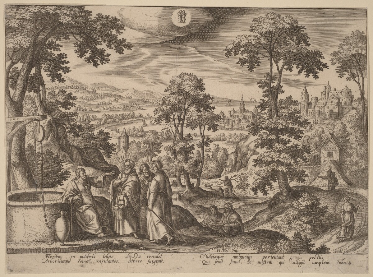 Christ and the Woman of Samaria by Adriaen Collaert after Hans Bol