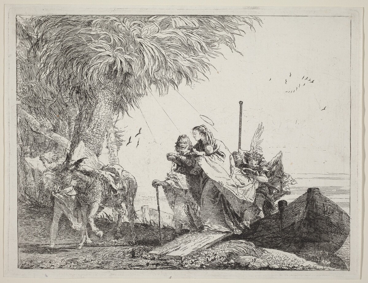 The Holy Family Disembarking by Giovanni Domenico Tiepolo