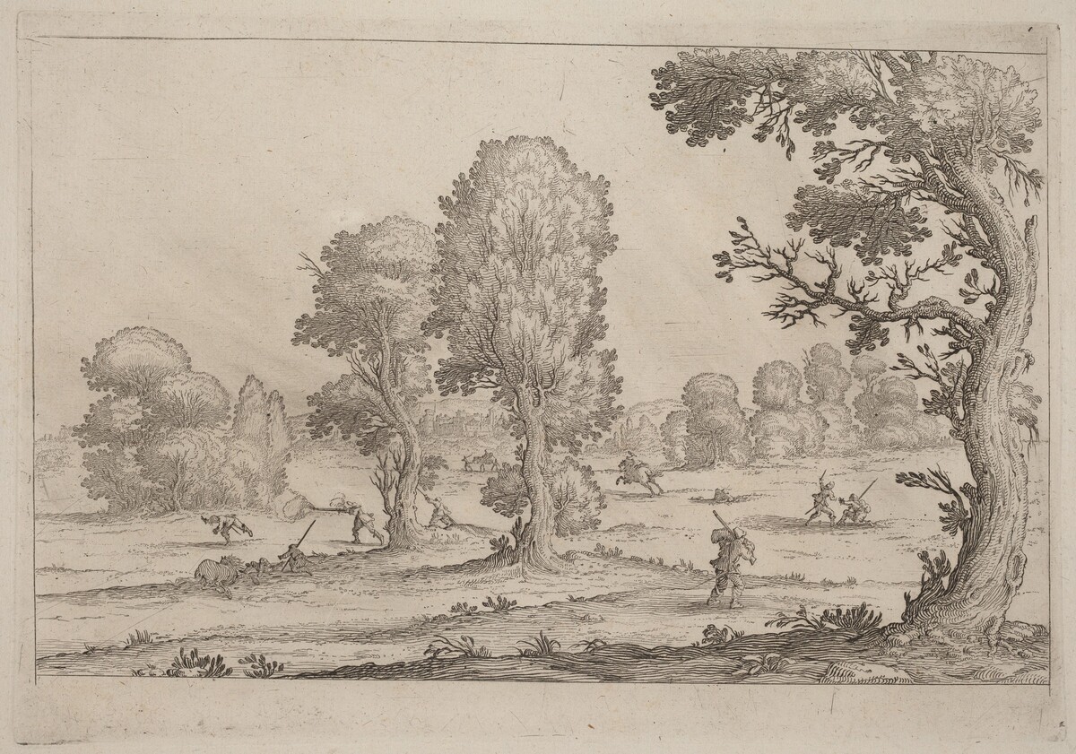 Men Fighting in a Landscape by Ercole Bazicaluva