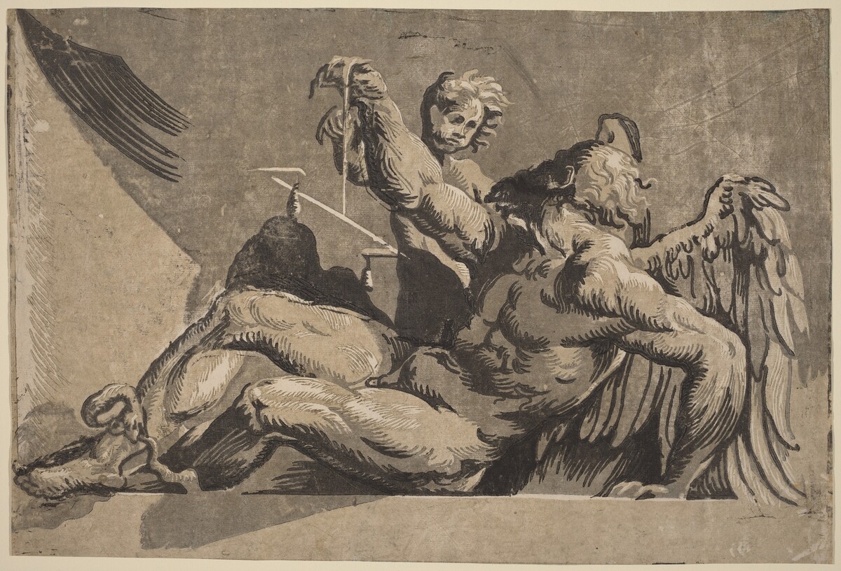 Saturn by Giuseppe Nicolo Vicentino, after Giovanni Antonio Pordenone
