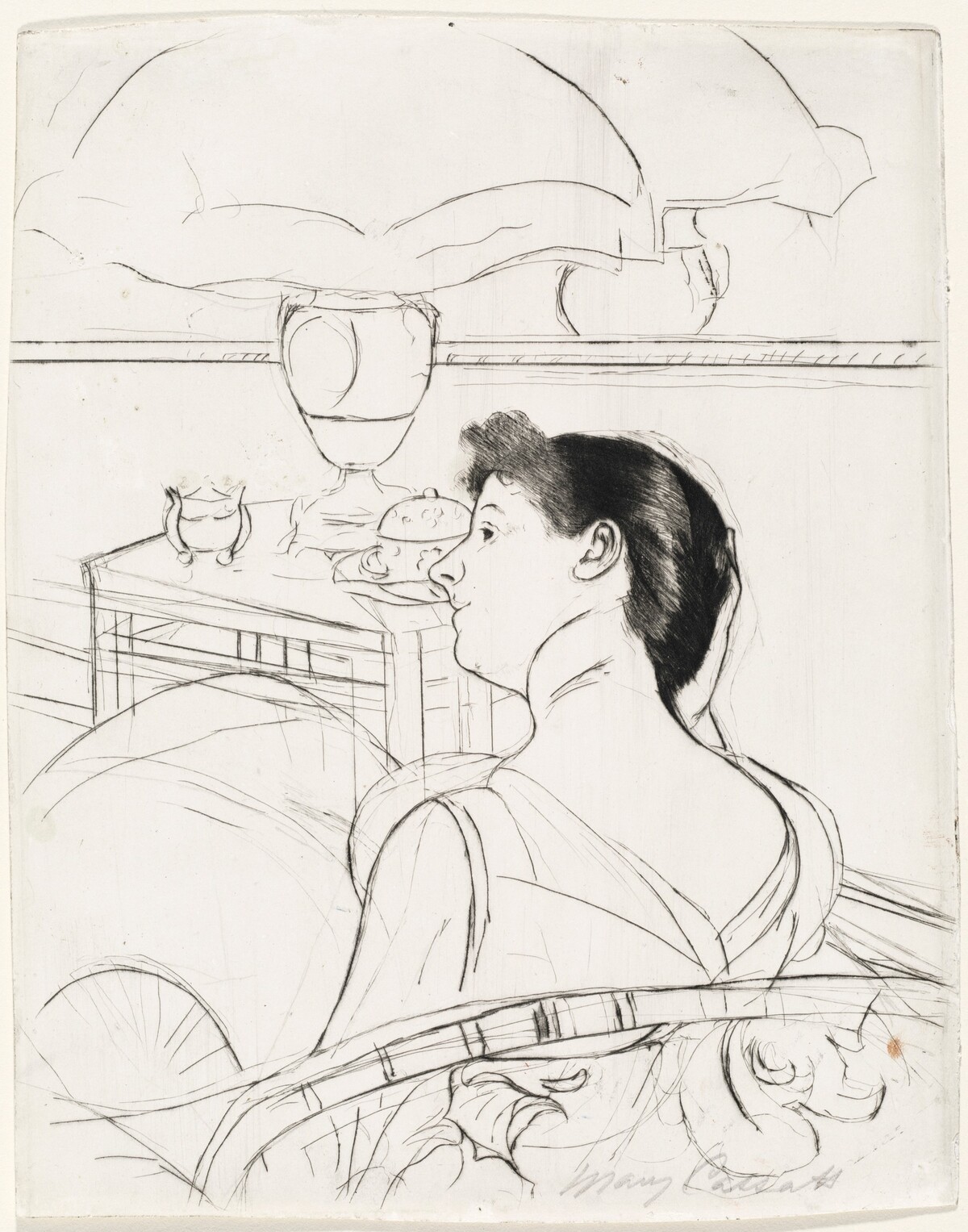 The Lamp by Mary Cassatt