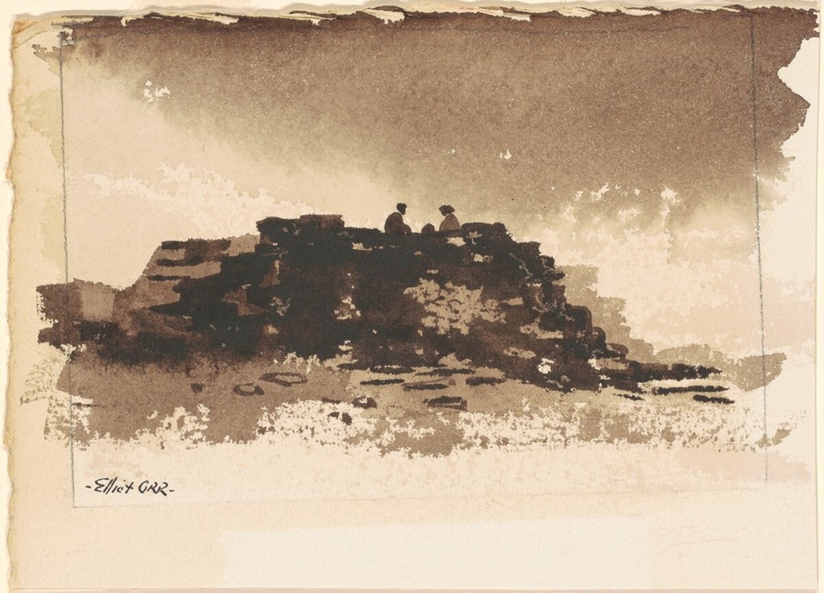 Figures on Rock Bluff by Elliot Orr