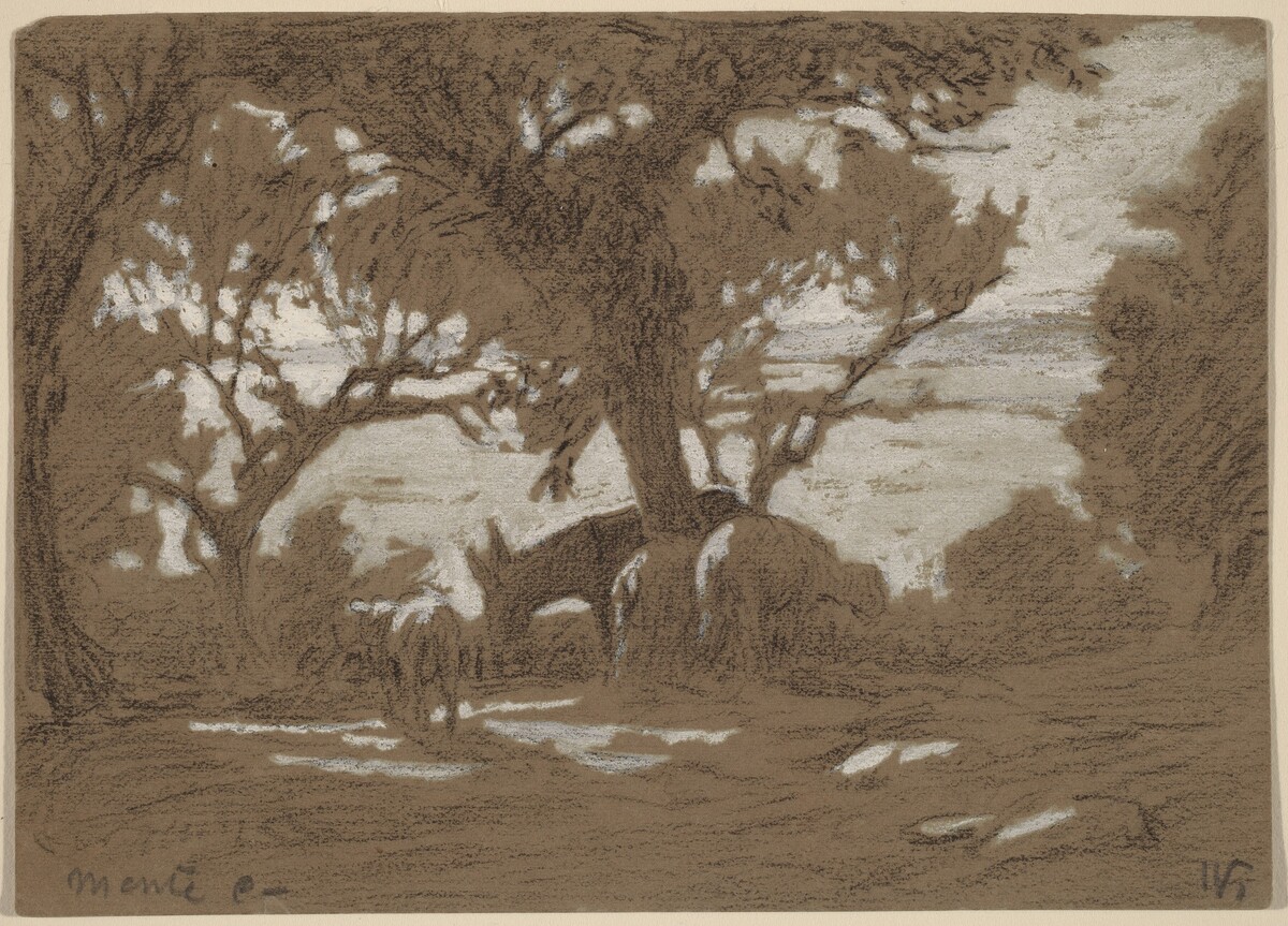 Mt. Colognola - Sheep Grazing on Lake Trasimeno by Elihu Vedder