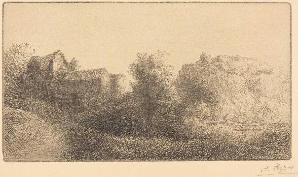 Bridge at the Mill (Le pont du moulin) by Alphonse Legros