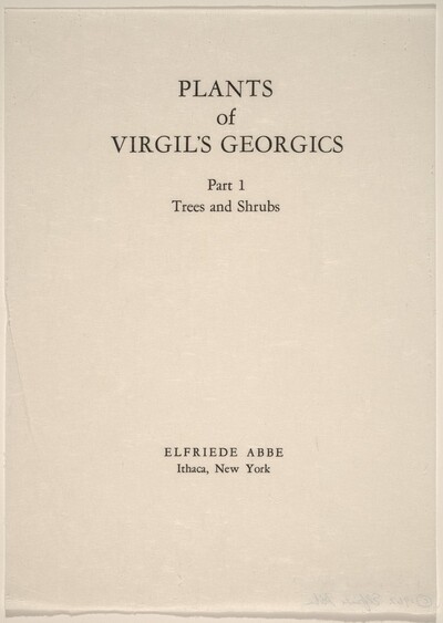 Plants of Virgil's Georgics