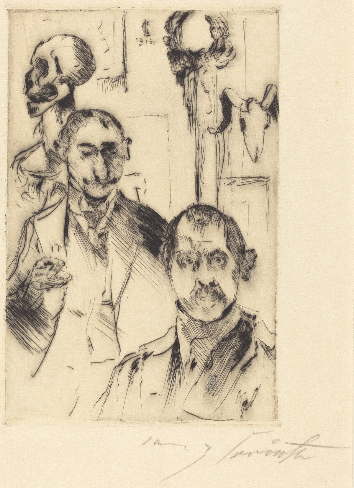 Doppelbildnis mit Skelett (Double Portrait with Skeleton) by Lovis Corinth