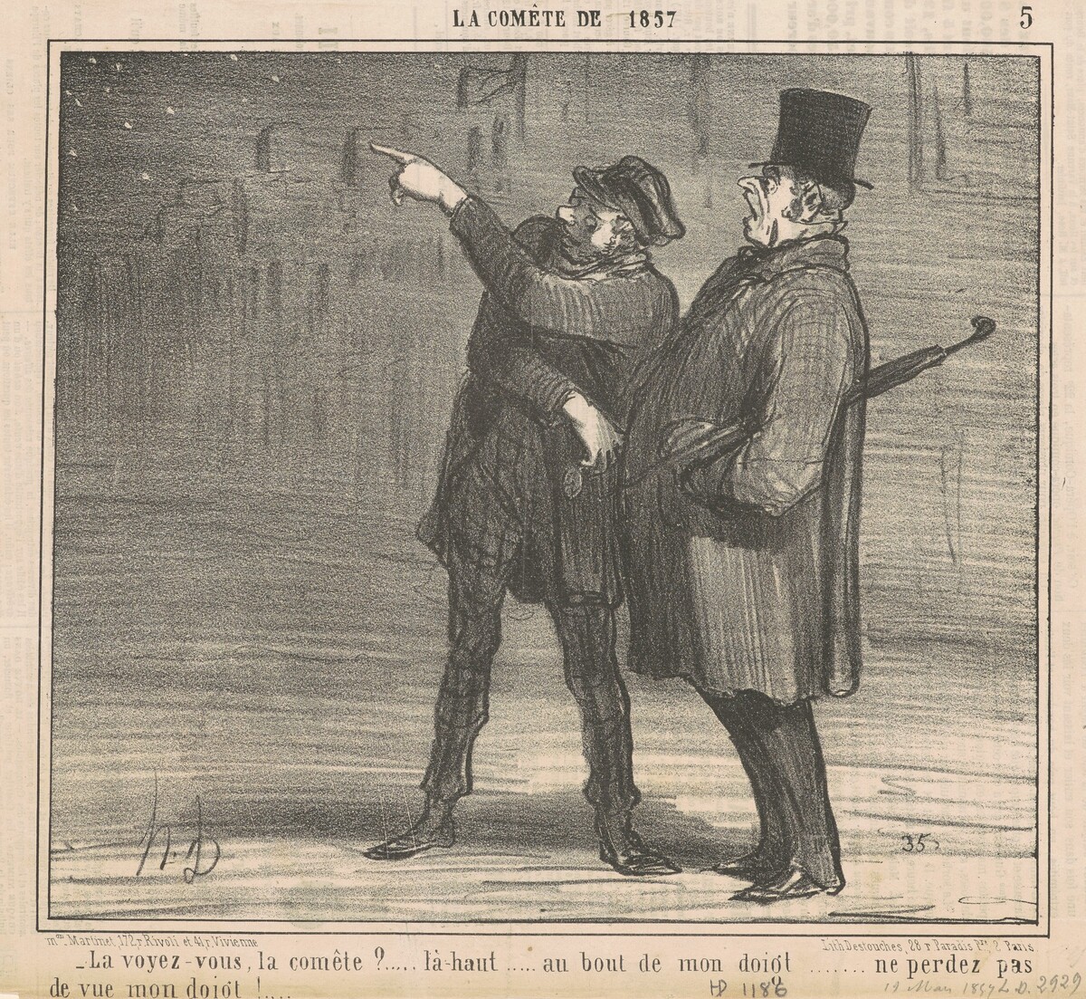 La voyez-vous la comète? ... by Honoré Daumier