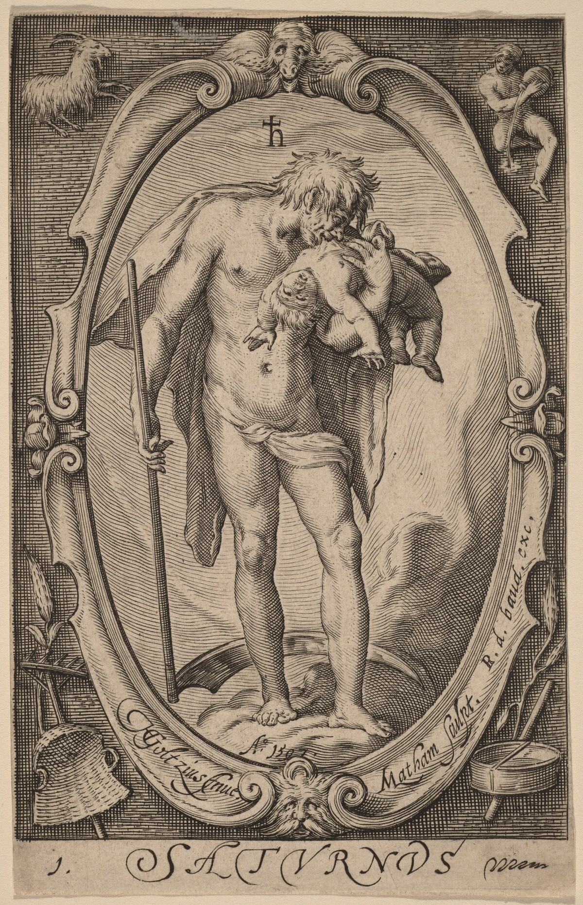 Saturn by Jacob Matham after Hendrik Goltzius