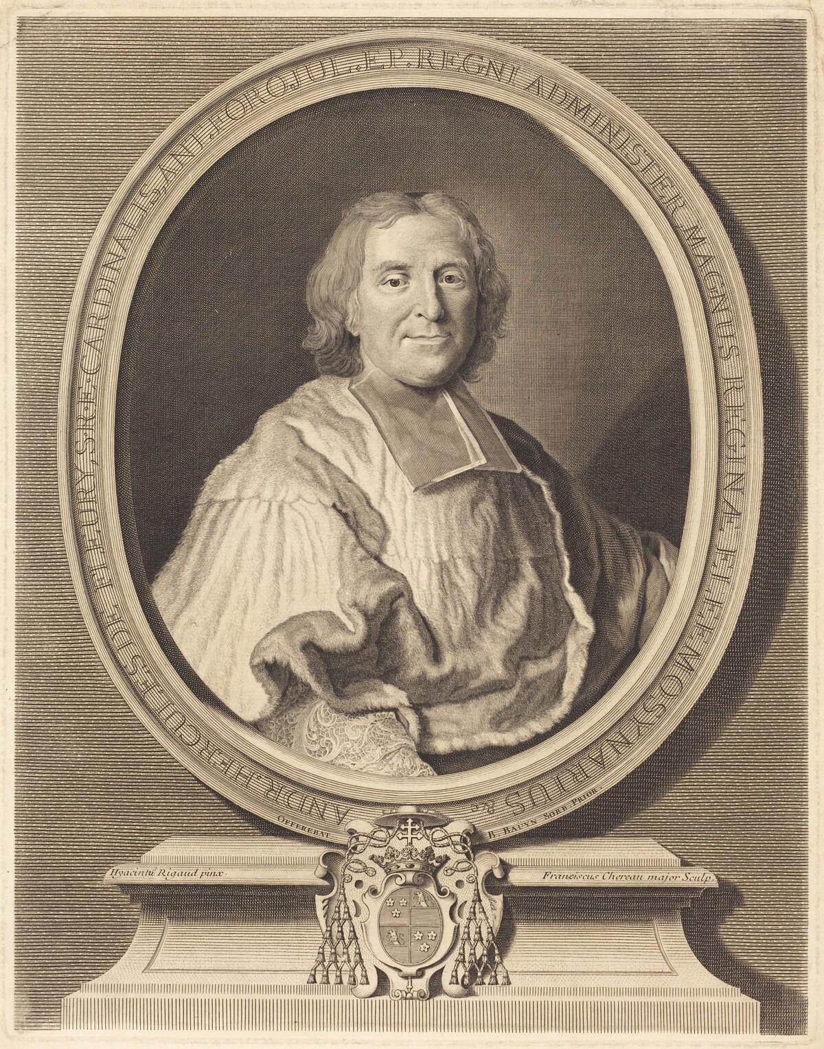 Cardinal Fleury by François Chereau I after Hyacinthe Rigaud