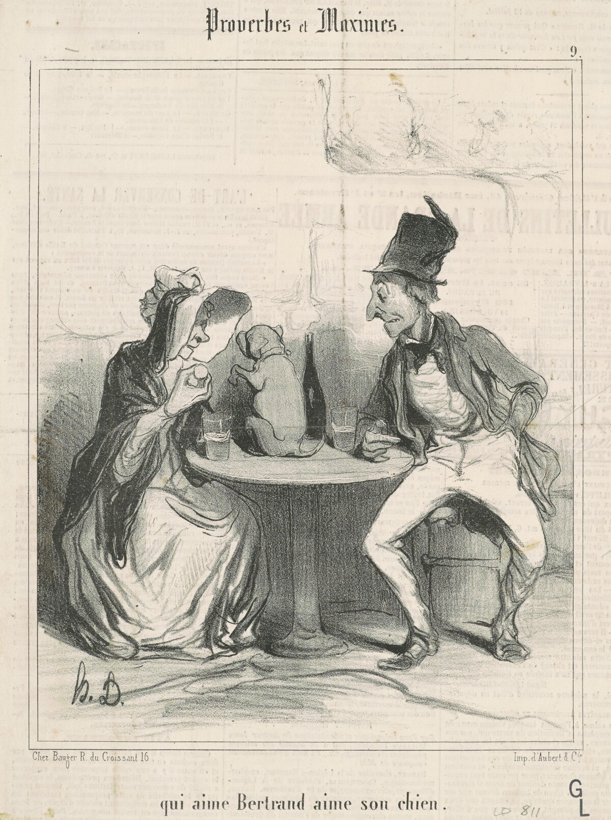 Qui aime Bertrand aime son chien by Honoré Daumier