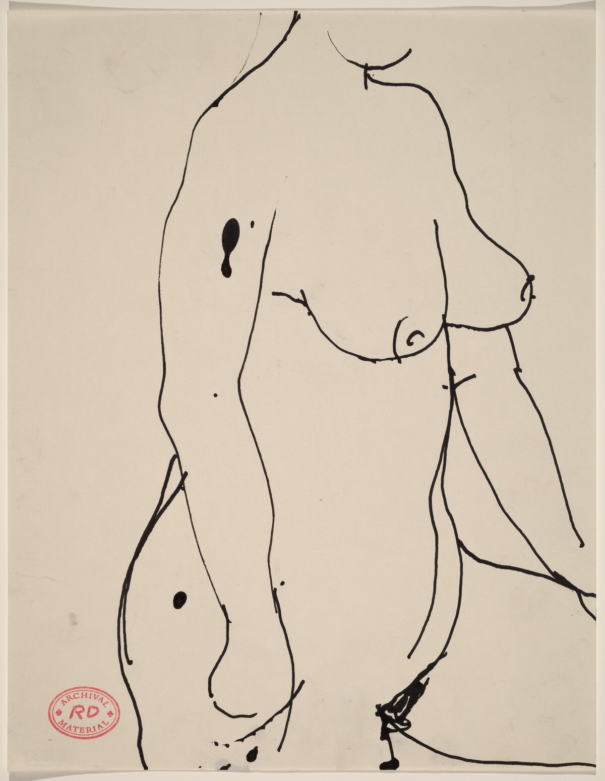 Untitled [torso of standing female nude] by Richard Diebenkorn