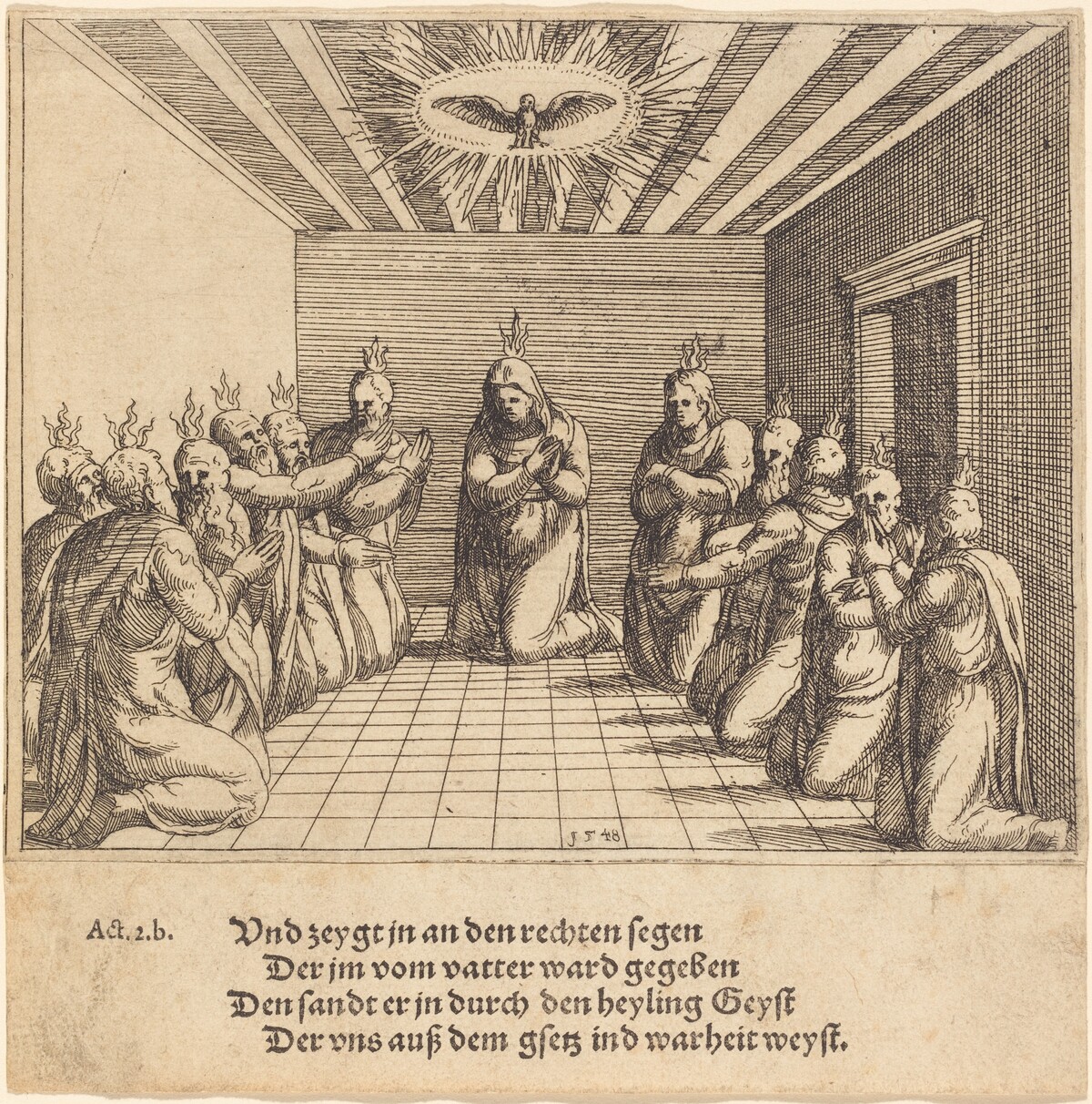 The Descent of the Holy Spirit by Augustin Hirschvogel