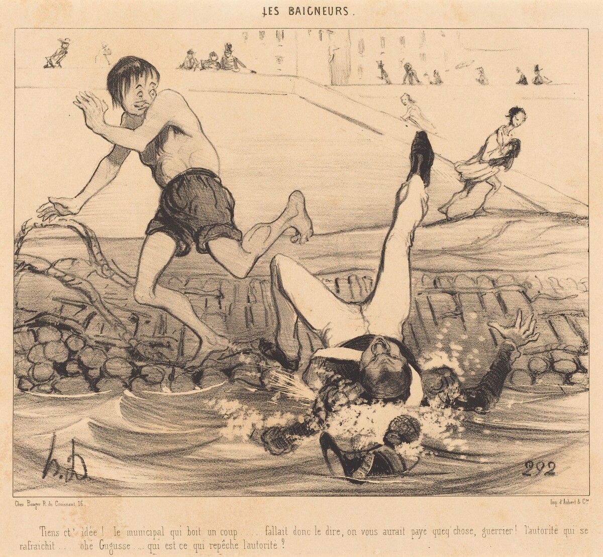 Tiens c't'idée! Le municipal qui boit un coup... by Honoré Daumier