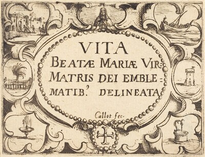 Title Page for "The Life of the Virgin in Emblems"