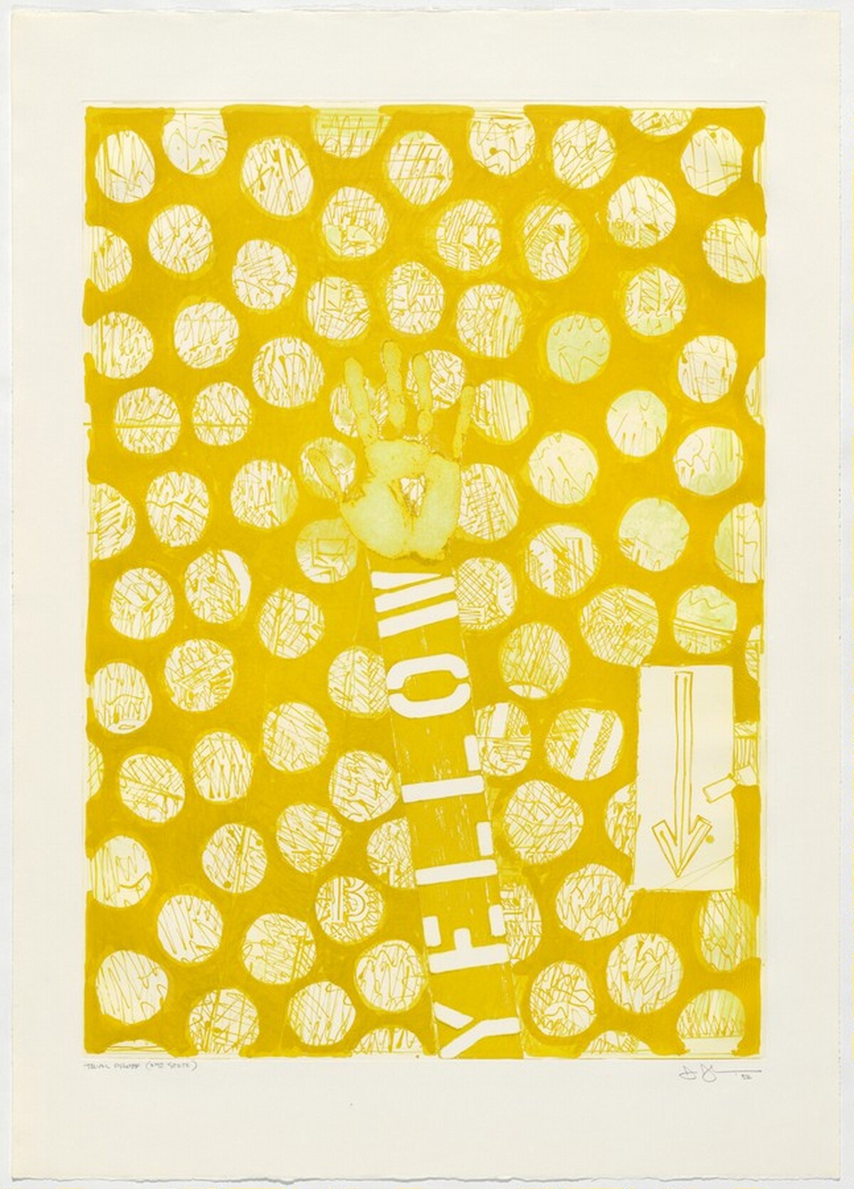 Untitled (Yellow) [trial proof of 3rd state] by Jasper Johns