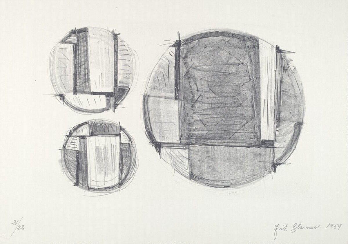 Drawing for Tondo (Stone 4) by Fritz Glarner
